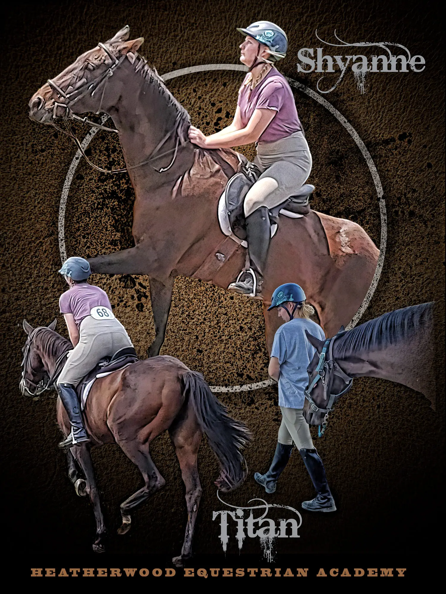 horse-equestrian collage design