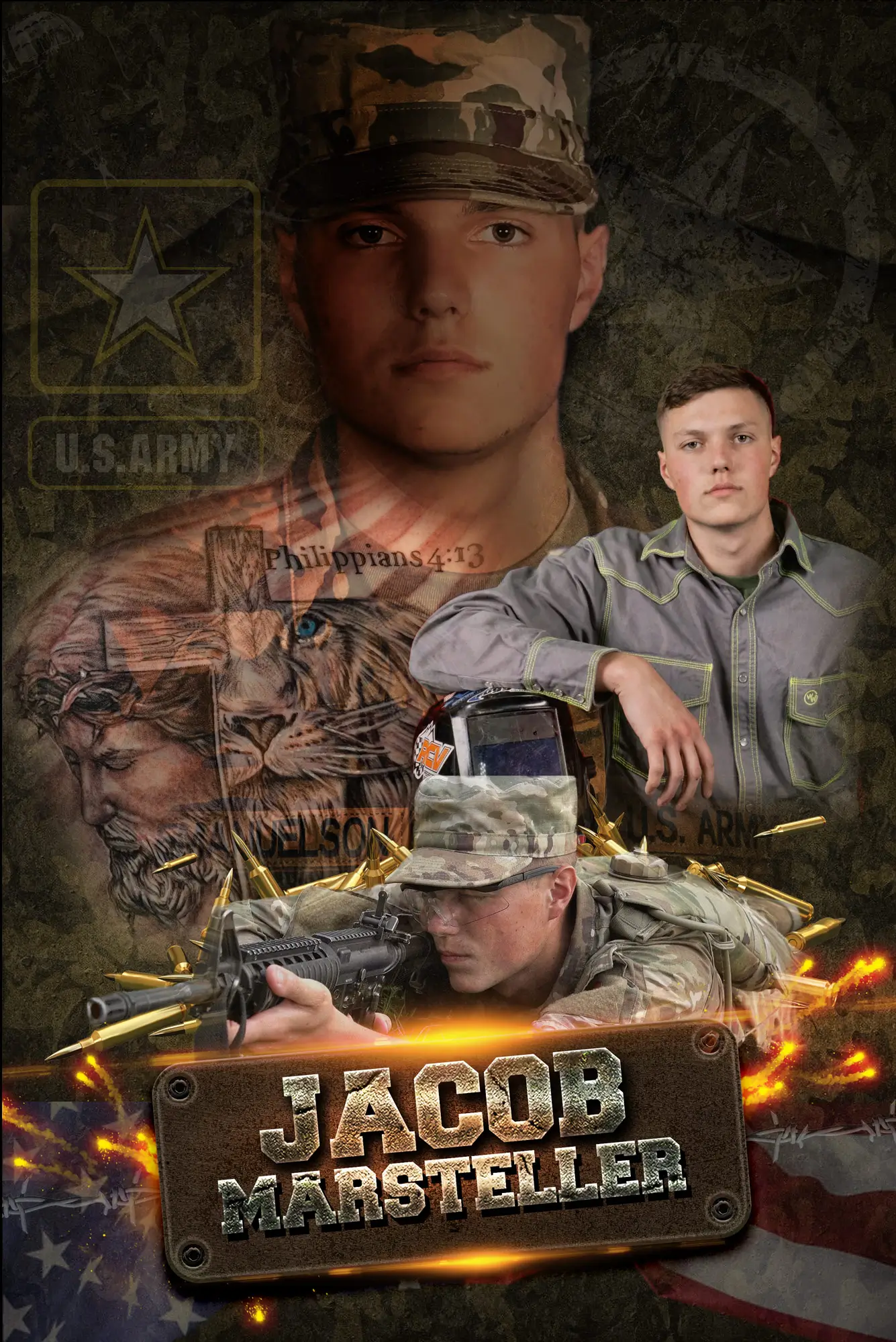 military army collage design